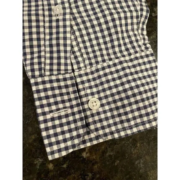 J.Crew Mercantile Men's M Blue Check Slim Fit Button-Up Shirt - Picture 4 of 6